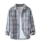 thumbnail image 2 of Blusa y camisa de manga larga con cuello vuelto, nueva camisa informal a cuadros para hombre, blusa holgada juvenil de manga larga con cuello vuelto, blusa de poliéster para hombre, 2 of 4