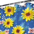 thumbnail image 4 of 72x72 Inch Fabric Shower Curtain Waterproof Polyester, Daisy Floral Print, 4 of 6