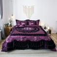thumbnail image 2 of Midnight Bloom Floral Ruffle Faux Satin Comforter Set by Tache Home Fashion, 2 of 6