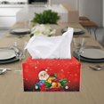 thumbnail image 3 of ZUXONGSY Christmas Tissue Box Cover Santa Claus PU Leather Tissue Cube Box Cover with Buttons Removable Tissue Box Cover Full Coverage Design Tissue Box Christmas Bathroom Decor, 3 of 7