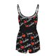 thumbnail image 5 of Conjunto de dobladillo con volantes y bloques de colores con estampado informal para mujer, traje de chaleco con tirantes sexy para el hogar Wmkox8yi bvn448, 5 of 5