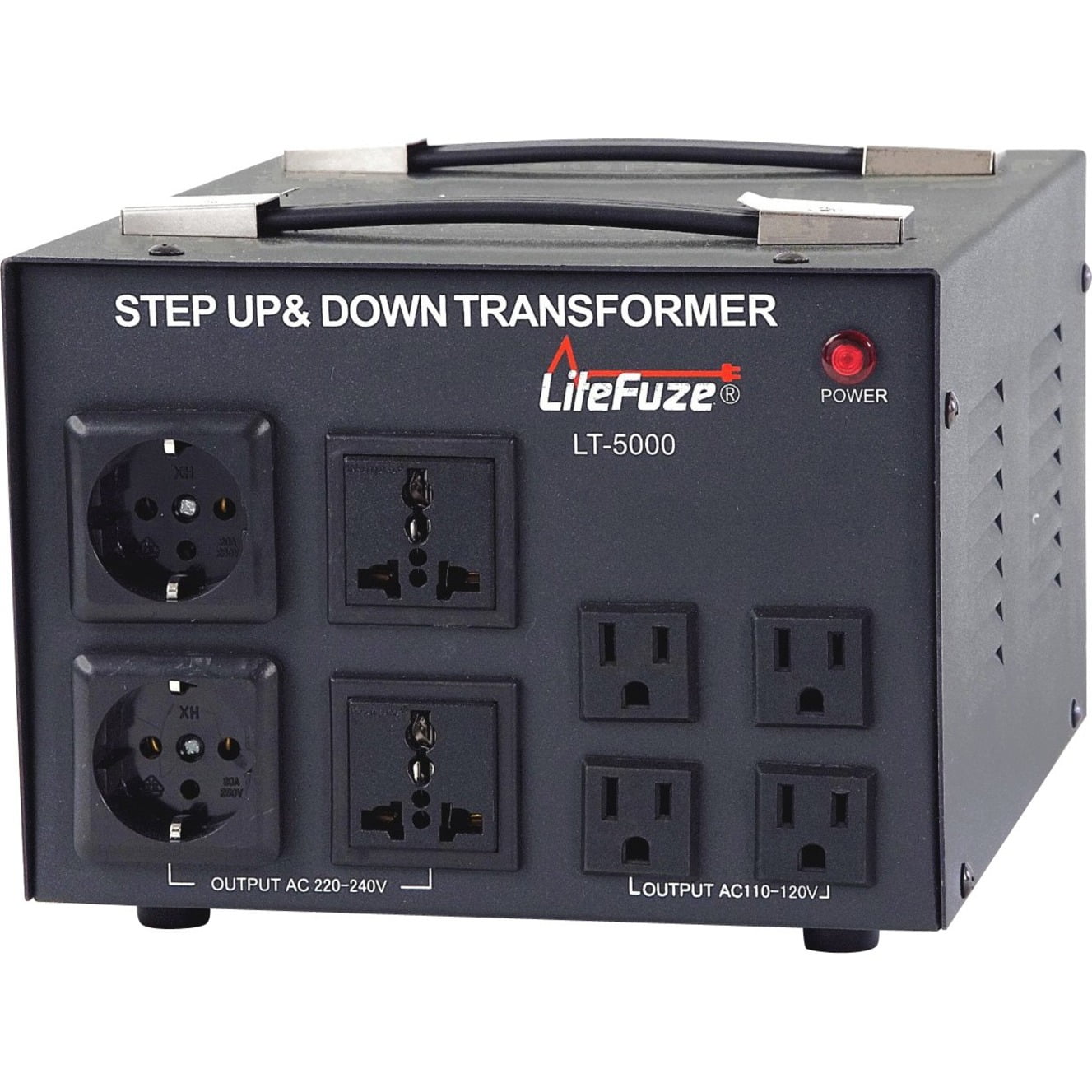 LiteFuze LT-5000 5000 Watt Voltage Converter Transformer Step Up/Down  110V/220V Circuit Breaker Protection