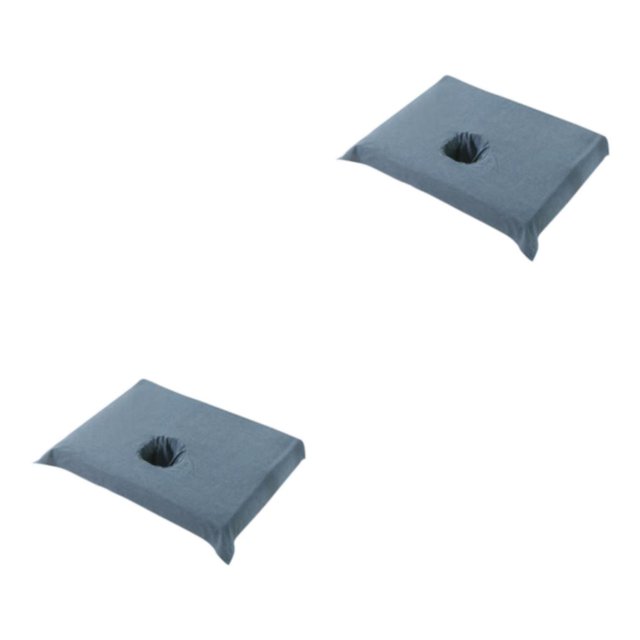 relayinert Coton SPA Demi-Couverture de Table Beauté Trou Salon Serviette de Lit Bleu Marine 50x70cm 2Set