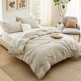 thumbnail image 4 of Juego de cama Bedsure California King, 7 unidades, edredón suave de color beige, 4 of 8