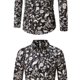 thumbnail image 4 of Blusa y camisa de manga larga con cuello vuelto para hombre, blusa informal de gran tamaño con solapa y botones, estampada, de poliéster, 4 of 5
