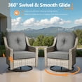 thumbnail image 6 of Vcatnet 5 Pieces Outdoor Patio Furniture Set High-Back Wicker Rattan Conversation Set Outdoor Sectional with Swivel Chairs and Coffee Table, Dark Gray, 6 of 10