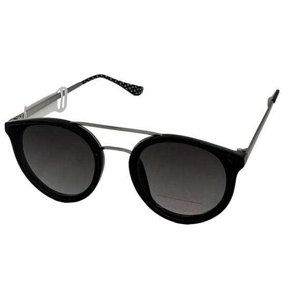 Isaac Mizrahi Womens Round Black Plastic Sunglass. IM31261 BK