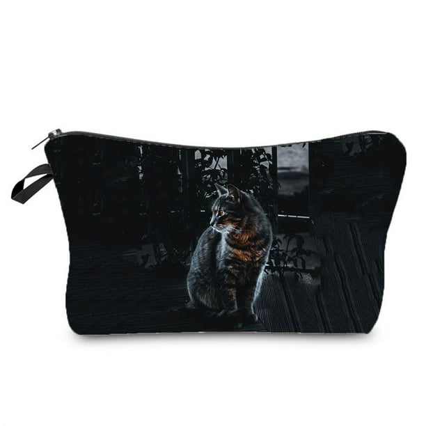 Bolsas y estuche de cosméticos Cool Cat para mujer y niña, bolso de mano para maquillaje, neceser portátil, organizador de galletas, bolsa de almacenamiento para mujer qiuyongming unisex