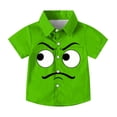 thumbnail image 3 of WRKEKC Boys Button Down Shirt Short Sleeve Print Pocket School Uniform Casual Summer Daily Tee Blouse 2-15 Years, 3 of 8