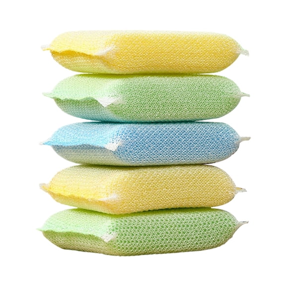 Kitchen Sponges, Cleaning Sponges, 5 Pack Kitchen Dish Washing Sponge, Mesh Net Scouring Pad, Non-Scratch Scrub Sponge