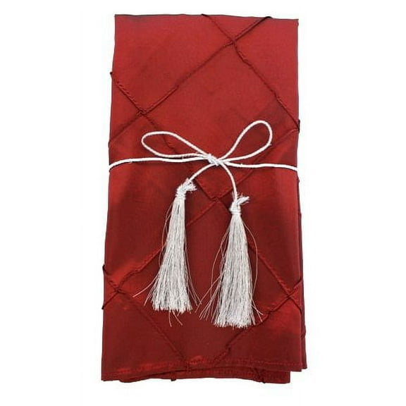 Wedding Linens Inc. 10 pcs 20"x 20" Premium Pintuck Taffeta Table Linen Napkins for Party Wedding Reception Catering Dining Home Restaurants - Burgundy