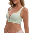 thumbnail image 4 of INSPIRE CHIC Women's Bras Front Close Wireless Push Up Nursing Adjustable Spaghetti Straps Back Hooks Maternity Bra L Light Green, 4 of 5