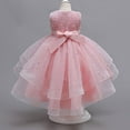 thumbnail image 4 of Otqutp Wedding Dress for Flower Girls Girls Sequins Puffy Yarn Trailing Dress Princess Dress Gowns Dresses Piano Performance Dresses 3-11 Years(Pink,4-5 Years), 4 of 4