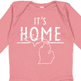 thumbnail image 4 of Inktastic It's Home- State  of Michigan Outline Distressed Text Boys or Girls Long Sleeve Baby Bodysuit, 4 of 5