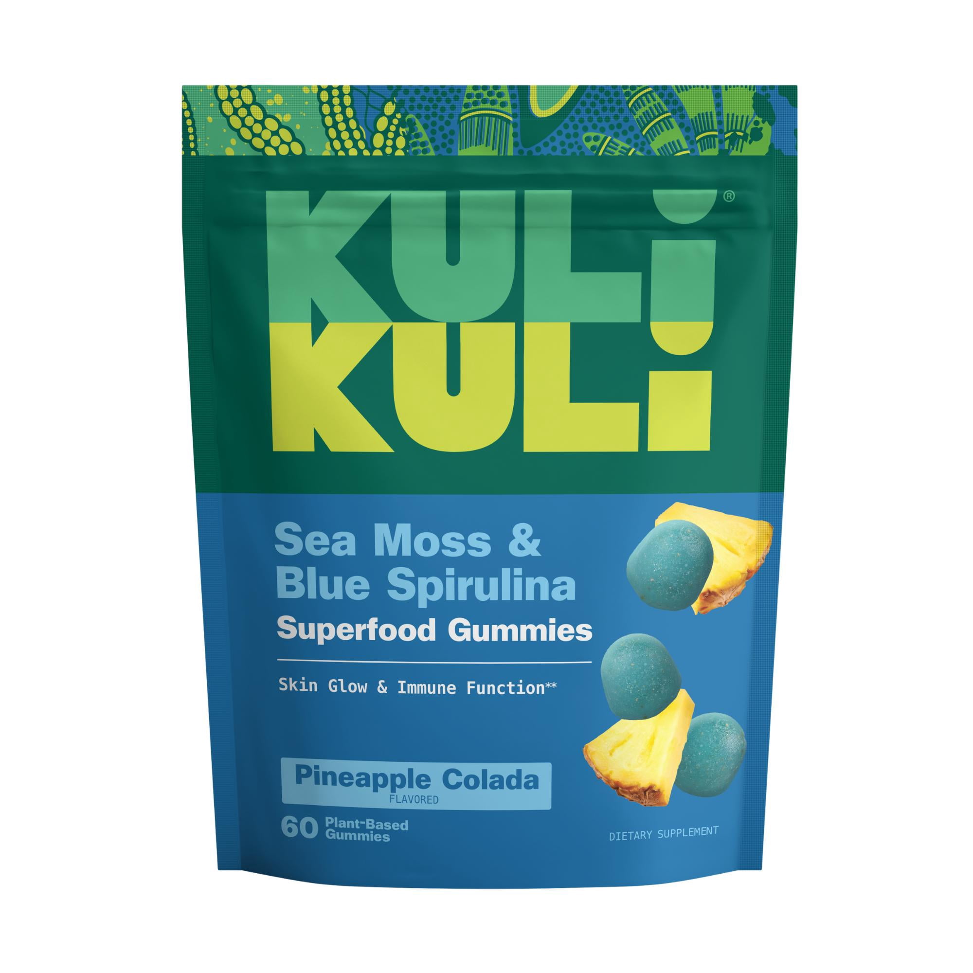 Kuli Kuli Sea Moss + Blue Spirulina Gummies, 60 Count