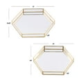thumbnail image 3 of Koyal Wholesale Gold Glass Mirror Hexagonal Trays Vanity Set of 2, Decorative Mirrored Hexagon Trays for Coffee Table, 3 of 3