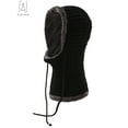 thumbnail image 2 of Gustave Unisex 2 In 1 Winter Warm Beanie Hat Scaft Set, Thickening Knitted Warm Fleece Lining Scarf Conjoined Cap Neck Ear Protector Cap "Black", 2 of 9
