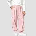 thumbnail image 2 of Ashirexll Girls Pants Elastic Waist Side Bow Knot Cuffed Pants Lightweight Breathable Loose Pants for 5-15 Years, 2 of 6
