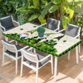 thumbnail image 2 of St. Patrick's Day Table Cloths for 6 Foot Rectangle Tables, Gnomes Shamrock Gold Coin Plaid Patio Waterproof Elastic Fitted Tablecloths, Washable Rectangular Table Cover for Camping, 2 of 8