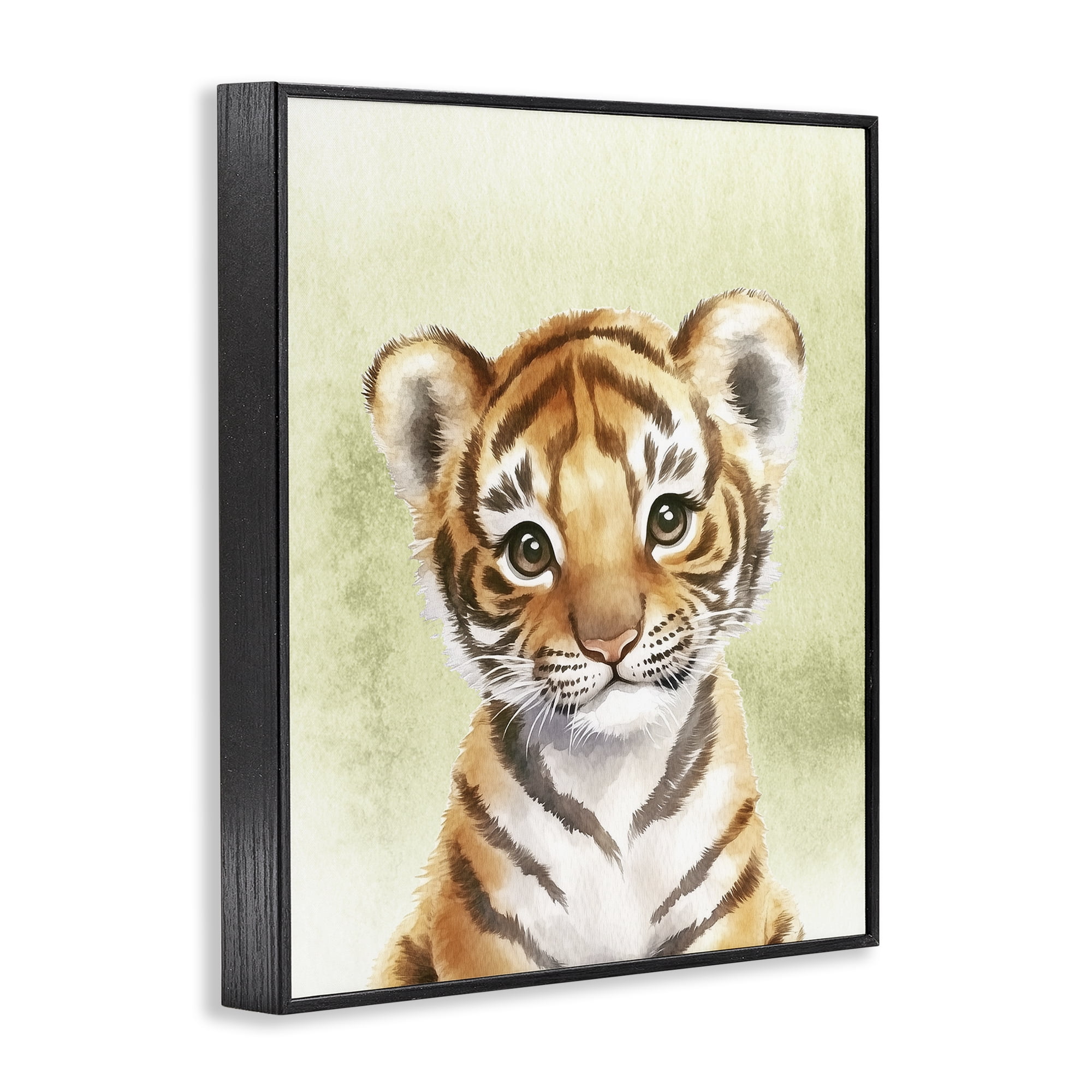 Stupell Industries Jungle Friends Baby Tiger Black Framed Giclee Art, design by Christine Simpson Art