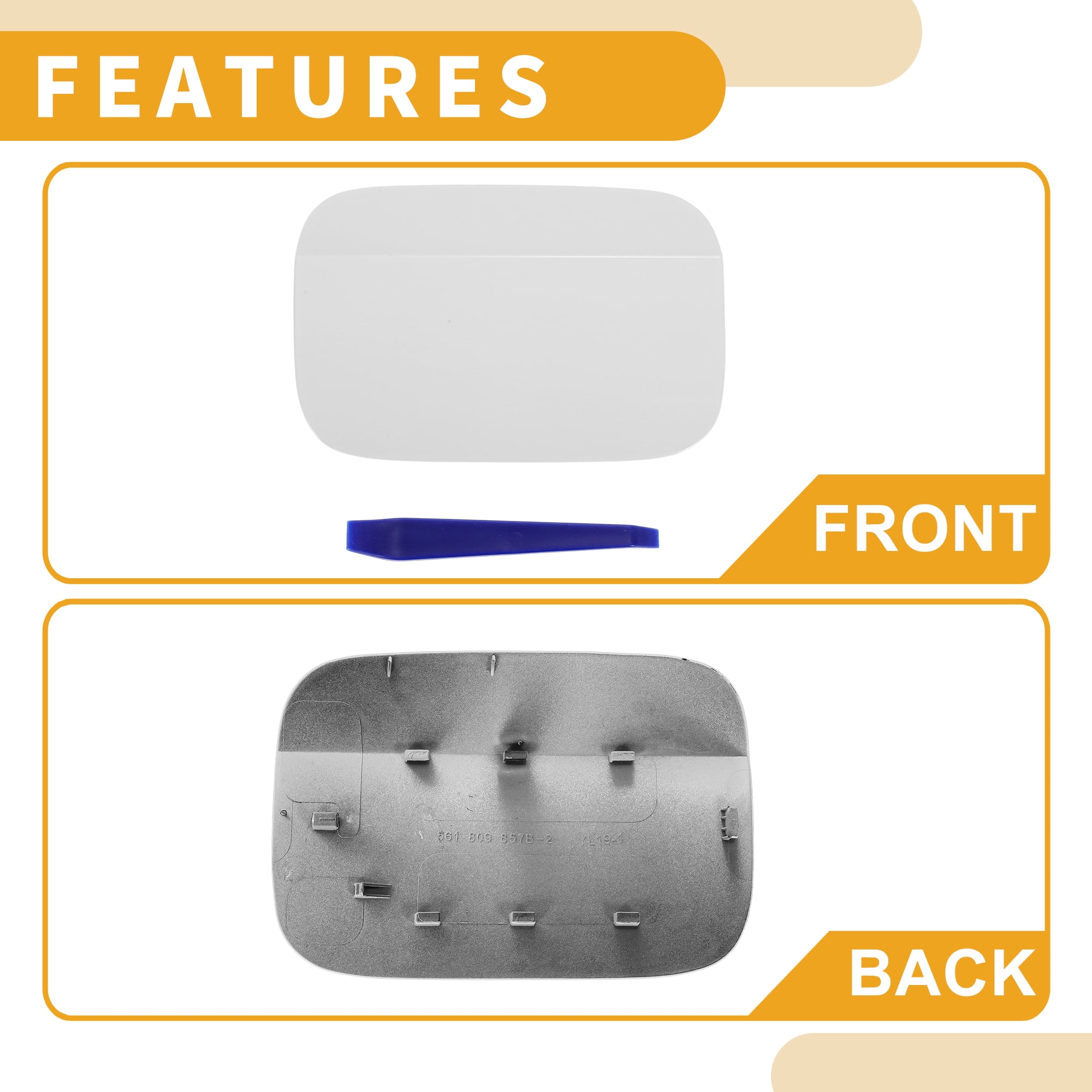 Unique Bargains Fuel Tank Door Cap for Volkswagen Passat 2012-2018 Filler Flap Cover White
