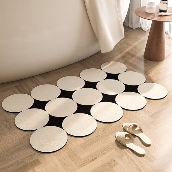 Non-Slip Bath Rug Super Absorbent, Rubber Backing Shower Mat for Bathroom Floor, Washable Quick-Dry Bathmat, Skid-Proof Safety Rug for Bathtub, Kitchen, Laundry Room, 16x24 Inches