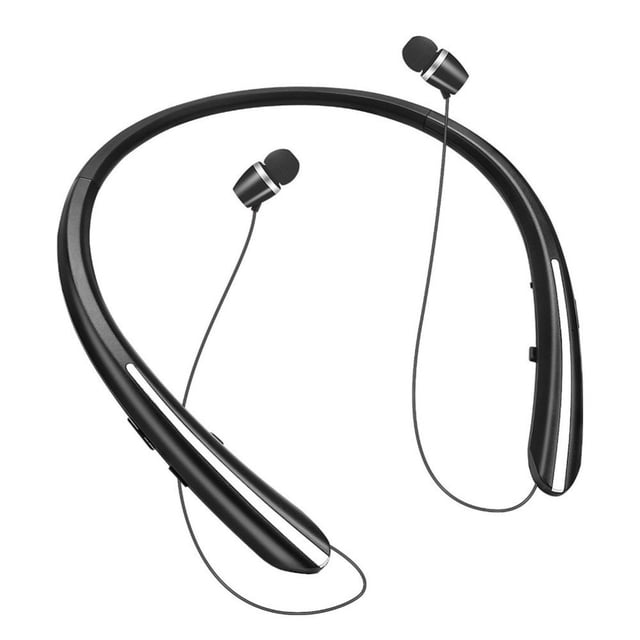 Auriculares Eleanos con banda para el cuello, auriculares retráctiles y reducción de ruido.