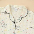 thumbnail image 7 of Bainana Girls 2 Pieces Sleep Outfit Set Cartoon Print Short Sleeve Button Down Shirts And Shorts Set Soft Leisure Toddler Girls Holiday School Daily Loungewear Size 2-3 Years White, 7 of 7