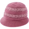 thumbnail image 6 of CoCopeaunts Bucket Hat for Women Knitted Plush Fisherman Hat Ear Protection Warm Bowler Hat Fashion Color Block Arrow Design, 6 of 8