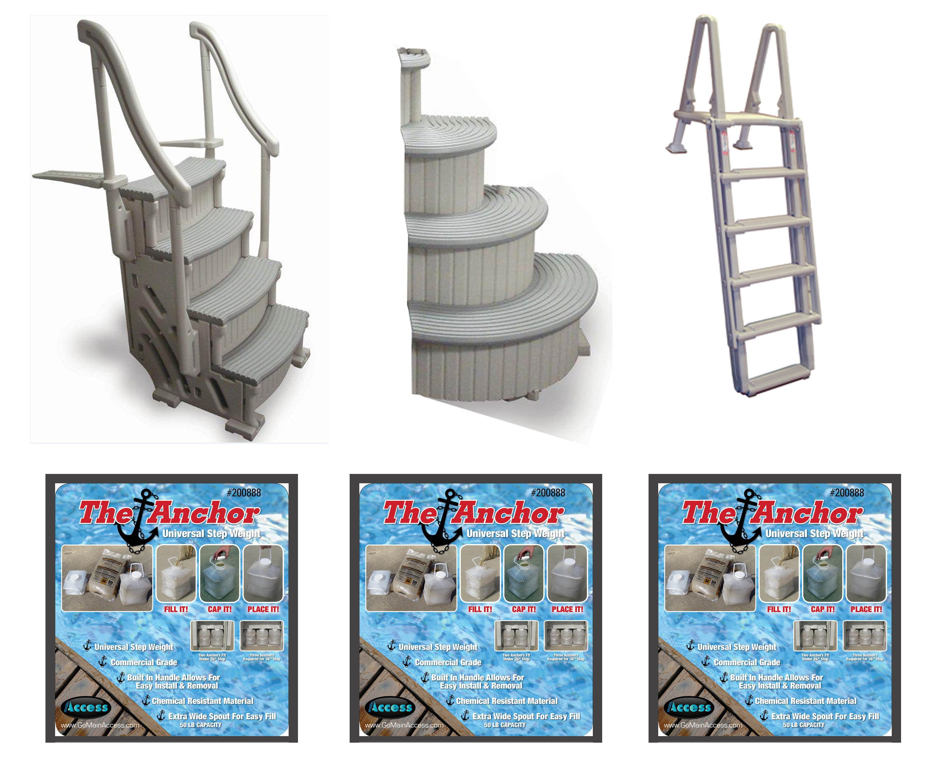NEW Confer Above Ground 8100X Swimming Pool Ladders Outside Steps Ladder 48-54 