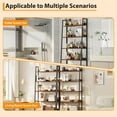 thumbnail image 3 of COZONY 5-Tier Industrial Kitchen Storage Shelf, Rustic Brown Wood and Steel Frame, Heavy-Duty Freestanding Unit for Microwave, Pots, Pantry,Primary color, 3 of 6