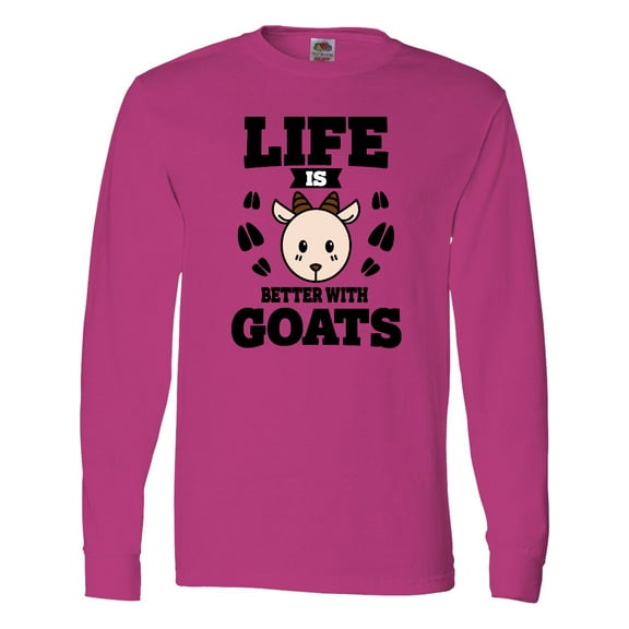 Inktastic Life is Better with Goats Long Sleeve T-Shirt