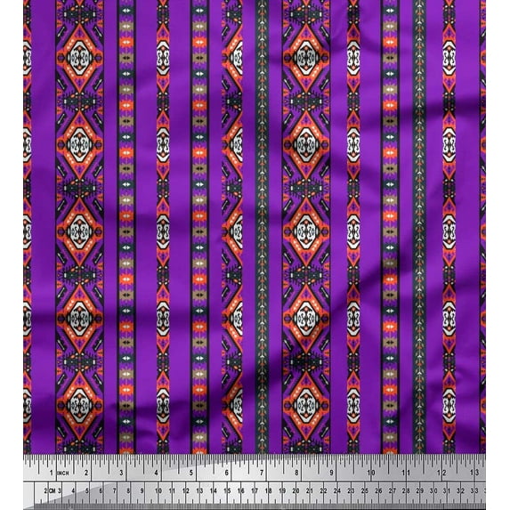 Soimoi Cotton Jersey Fabric Ikat Southwestern Print Fabric by The Yard 58 Inch Wide