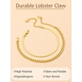 thumbnail image 5 of FindChic 2pcs Ankle Bracelets for Women, Gold Plated Anklet Sets Waterproof Herringbone Chain Cuban Link Summer Foot Jewelry Christmas Birthday Gifts for Her/Mom/Wife, 5 of 7