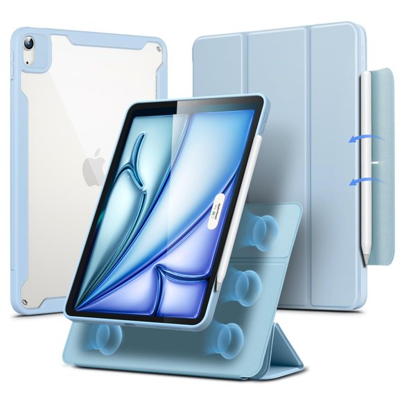 ESR pour iPad Air 11 Pouces Case M3/M2, iPad Air 7th/6th/5th/4th Generation Case (2025/2024/2022/2020) 10.9 Pouces avec Pencil Holder, Removable Magnetic C