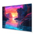 thumbnail image 2 of Designart "Sunset s Warm Embrace at the Beach II" Modern Landscape Beach Metal Art Print, 2 of 5