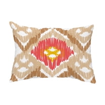 Simply Daisy, 14" x 20" Original Taupe or Beige Decorative Abstract Outdoor Throw Pillow