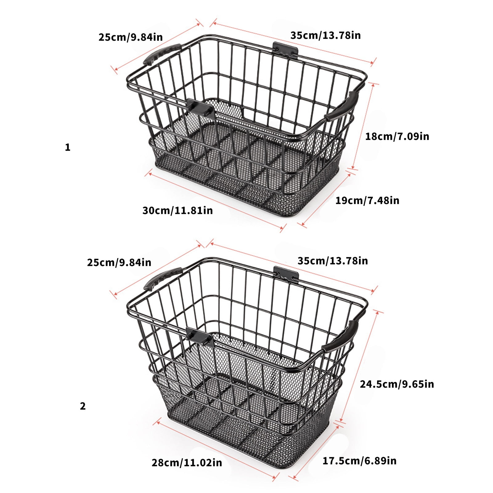 Front Bikes Basket Bicycles Metal Bike Front Handlebar Baskets Cycling Basket for Electric Bike Easy Assembly
