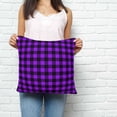 thumbnail image 2 of Black Purple Plaid Pillow Covers 18x18 Inch Decorative Throw Pillow Cover, Farmhouse Simple Buffalo Checked Sofa Pillowcases Accent Cushion Case Home Decor Bedroom Living Room, 2 of 6