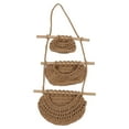 thumbnail image 2 of Uadme Hanging Fruit Basket Hemp Rope Hanging Basket 3 Tier Wall Mounted Handcraft Hemp Rope Wood 3 Tier Hanging Wall Basket for Toys Pet Plush Toys Dolls, 2 of 8