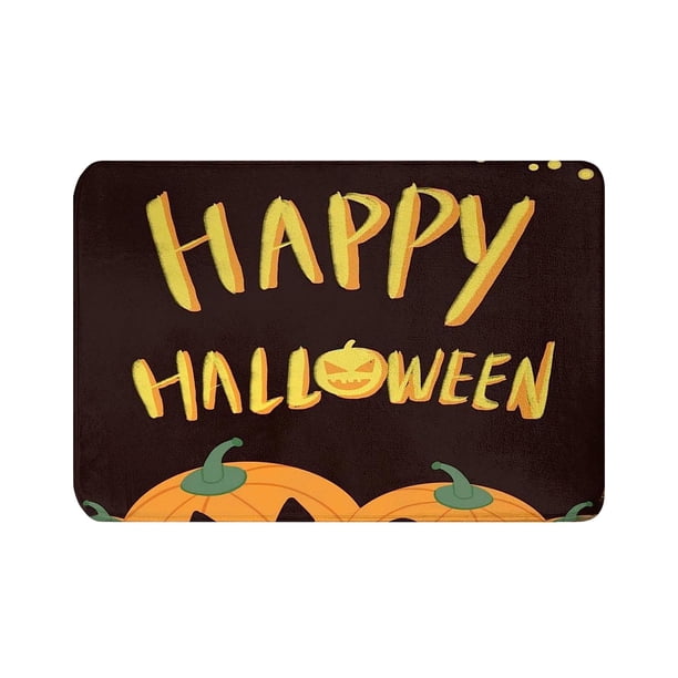 Decoraciones de la Puerta de Halloween Terrible Cráneo Impresión Alfombra de Piso, Alfombra de Entrada de la Puerta de Halloween Alfombra de Poliéster Antideslizante 40x60cm para la Decoración de la F