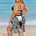 thumbnail image 4 of Womens Butterfly Cover Up Boho Swim Cover Spaghetti Strap Wrap Skirt Lightweight Sarong Hawaiian Vacation Beach Dress White 7 XXL, 4 of 9
