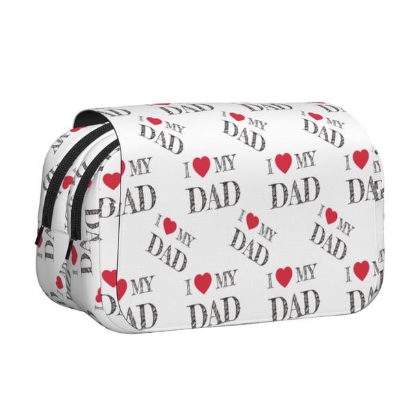 Easygdp I Love My Dad para Estuche de Lápices con Tapa Flip, Suministros de Oficina y Universidad para Adolescentes y Adultos