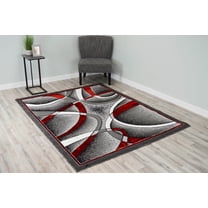 STAR Modern Stylish Living Room Rug DESIGN 1310 - 5'2"x7'5", Red