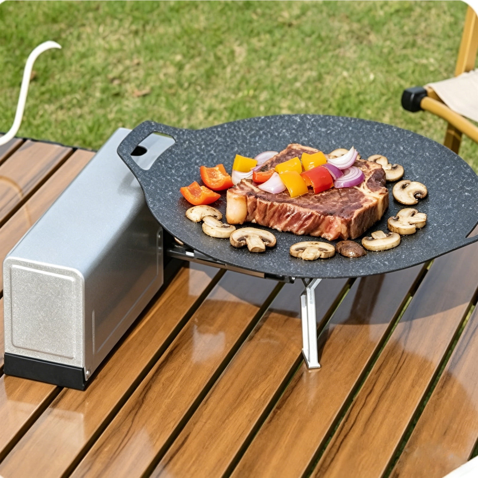onlyliua Gifts Foldable Portable Card Stove Outdoor Camping Butane Gas Cooker Compact Foldaway Cooktop With Windshield For Hiking Backpacking Picnic Tea Boiler Emergency Survival Lightweight Durable