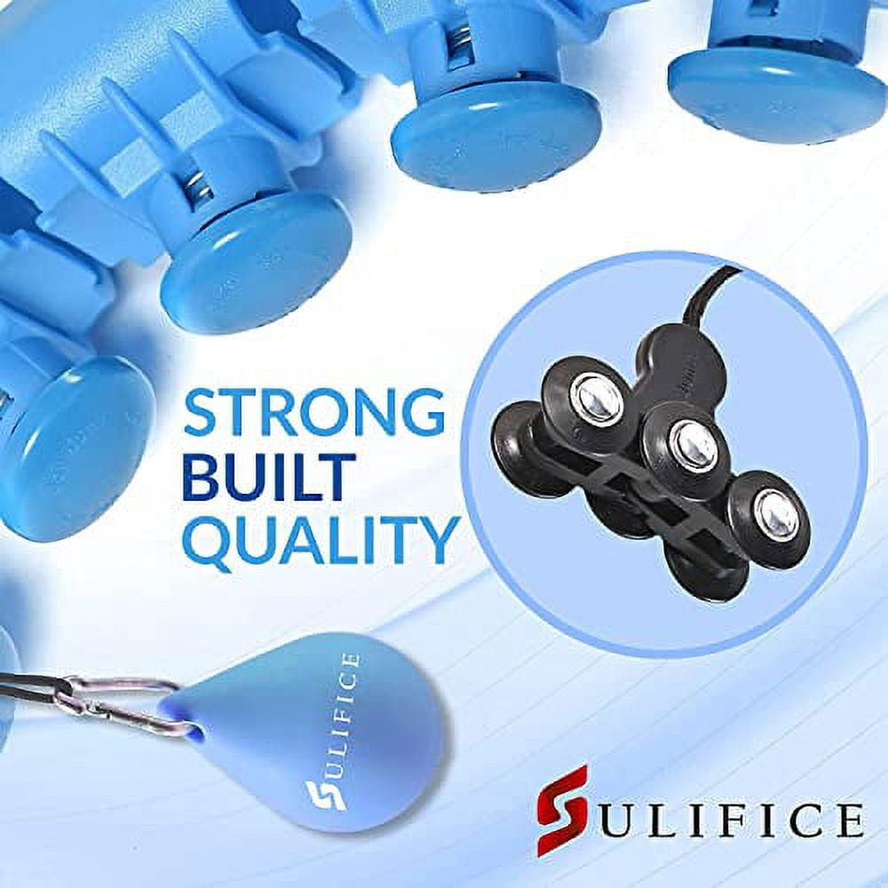 Sulifice Smart Weighted Hula Hoop for Exercise and Weight Loss, 24 Knots, Blue