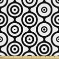 thumbnail image 1 of Abstract Art Fabric by the Yard, Spiral Geometric Circles Inner Dots and Ring Shaped Round Stripes, Upholstery Fabric for Dining Chairs Home Decor Accents, Charcoal Grey and White by Ambesonne, 1 of 5