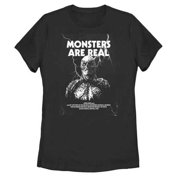Netflix Women's Stranger Things Lightning Vecna Monsters Are Real T Shirt
