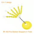 thumbnail image 3 of Uxcell 5 Sizes 30 in 1 Oval Shape Fishing Rubber Bobber Beads Stoppers Yellow 1 Set/450 Pieces, 3 of 6