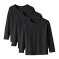 thumbnail image 4 of HCNTES Boys T-Shirt with Long Sleeve, Crew Neck Super Soft Cotton Loose Fit Casual Pullover Tees 3-Pack(Yellow,1-2 Years), 4 of 4